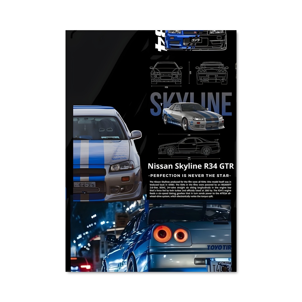 Poster superbe Skyline gt-r r